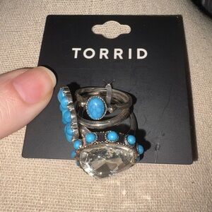 Torrid Silver Ring Set with Blue Accents